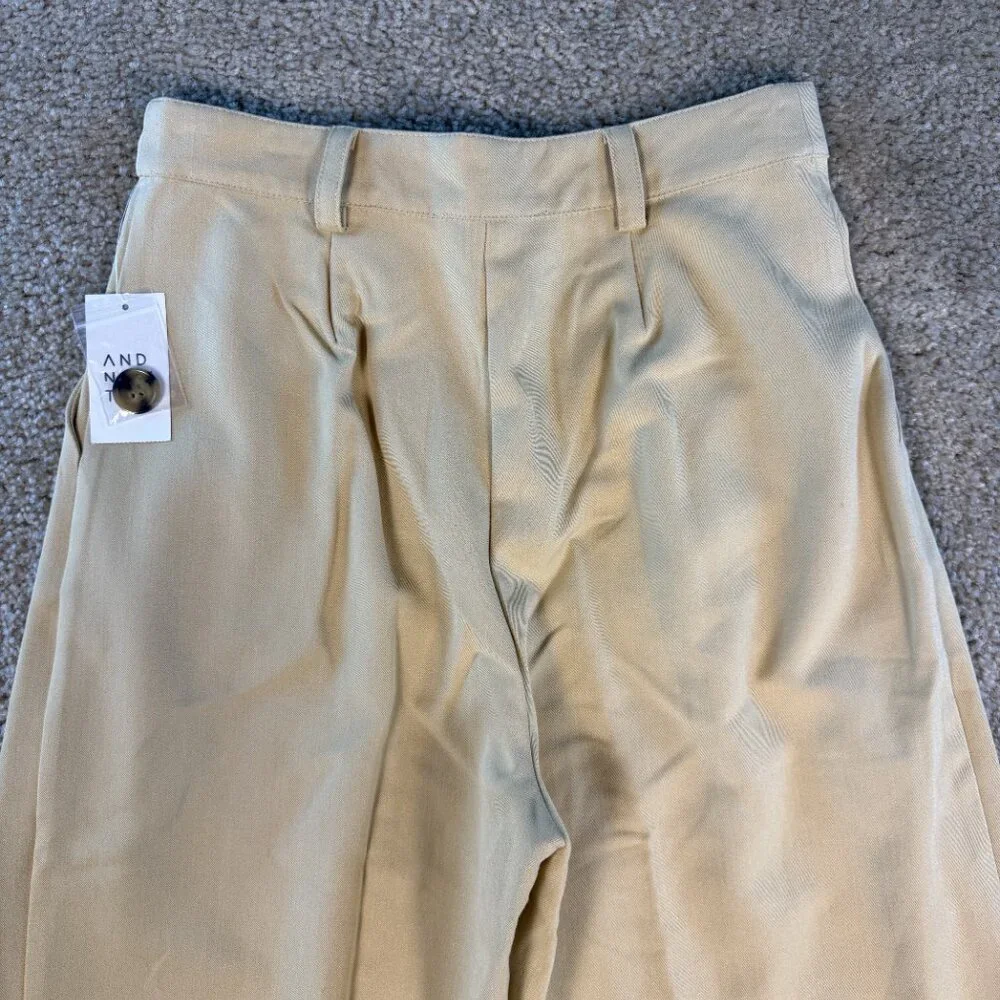And Now This Womens Pants Size XS Tan Camel Wide Leg High Rise Stretch NWT F498 - Picture 8 of 13